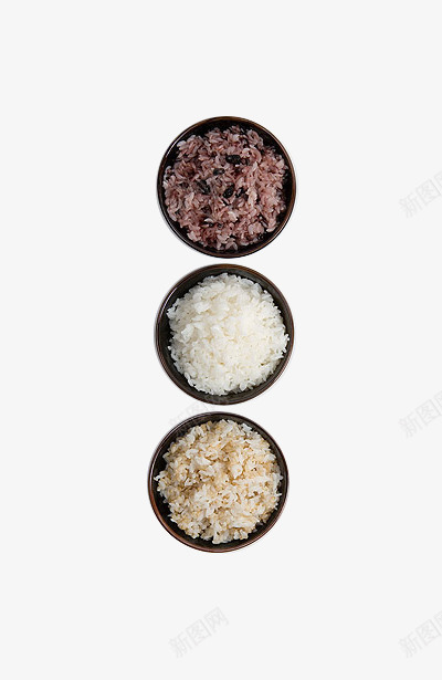 韩式的三碗米饭png免抠素材_新图网 https://ixintu.com 整齐 白米 码放 红米 韩式 黄米 黑米