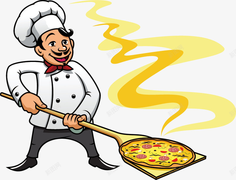 卡通厨师披萨装饰png免抠素材_新图网 https://ixintu.com 卡通 厨师 披萨 装饰