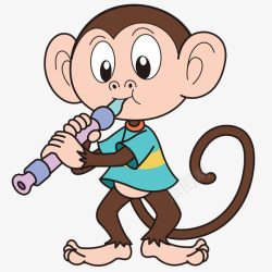 吹笛子的猴子素材