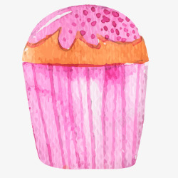 玫红色蛋糕架手绘彩绘水彩纸杯蛋糕矢量图高清图片
