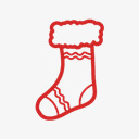 红色袜子装饰图标图标