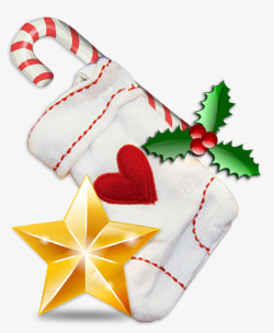 圣诞装饰袜子拐杖素材