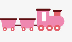 煤车手绘卡通粉色拉煤车火车高清图片