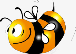 黑蜜蜂黑黄彩色小蜜蜂元素高清图片