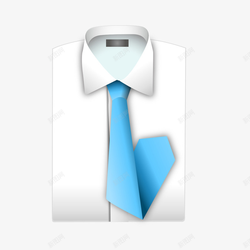 白色衬衣蓝色领带png免抠素材_新图网 https://ixintu.com 白色衬衣 蓝色 蓝色领带 衬衫