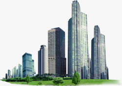城市高楼建筑绿化素材