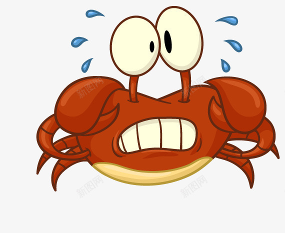 受惊吓的小螃蟹png免抠素材_新图网 https://ixintu.com 卡通 吓一跳 小螃蟹 表情 装饰