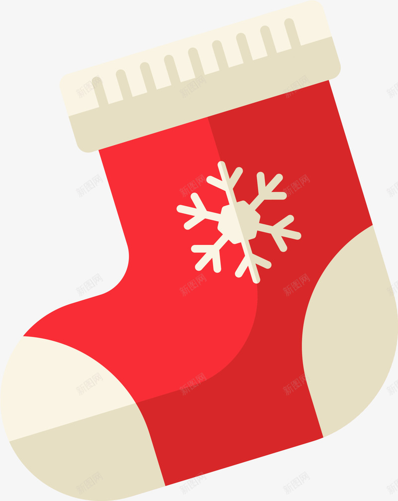 红色冬日雪花圣诞袜png免抠素材_新图网 https://ixintu.com 保暖袜子 冬日袜子 圣诞快乐 圣诞节 圣诞袜 装饰图案