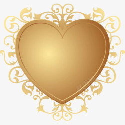 金黄色爱心爱心标题栏高清图片