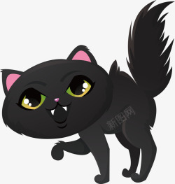 炸毛的猫诡异的黑猫矢量图高清图片