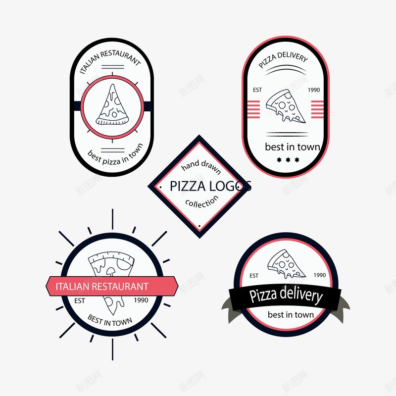 意大利披萨餐馆标签png免抠素材_新图网 https://ixintu.com 意大利披萨 披萨标签 文案背景 背景装饰