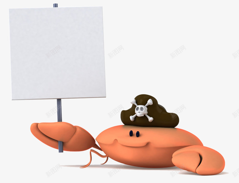 举牌的卡通螃蟹png免抠素材_新图网 https://ixintu.com 创意 卡牌 卡通 螃蟹 骷髅 高清