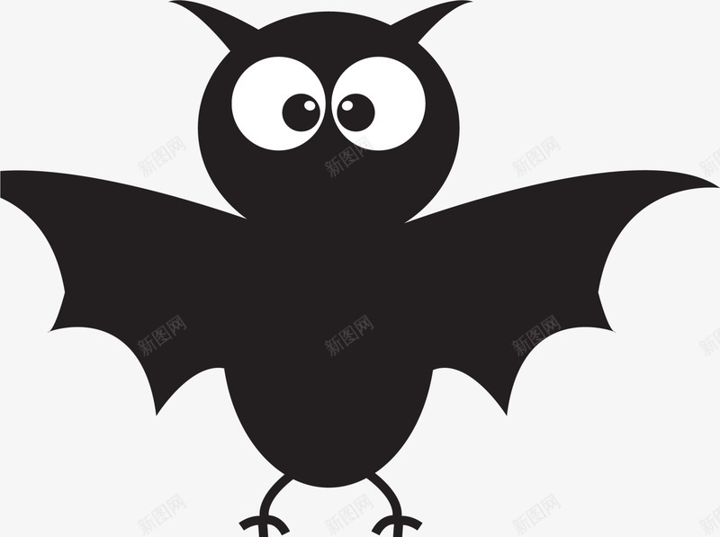 黑色卡通蝙蝠png免抠素材_新图网 https://ixintu.com 万圣节 卡通蝙蝠 可爱 恐怖 节日蝙蝠 装饰图案 黑色蝙蝠