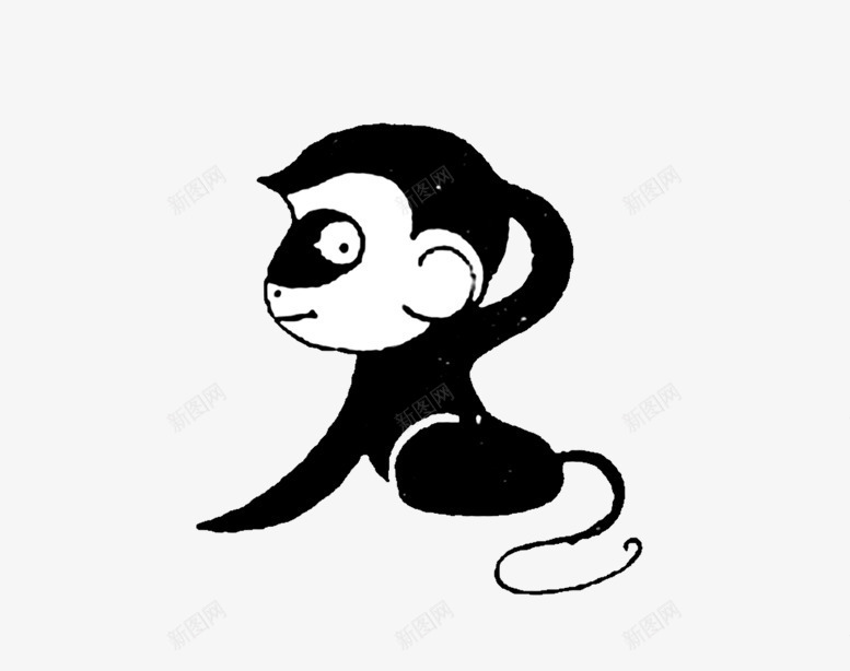 中国风猴子图标psd_新图网 https://ixintu.com 中国风 猴子 黑色