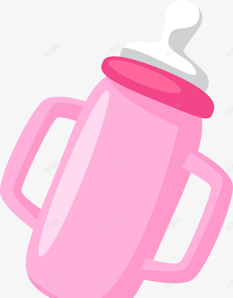 简约粉色奶瓶png免抠素材_新图网 https://ixintu.com 儿童用品 卡通 奶瓶 婴儿 矢量图案 粉色