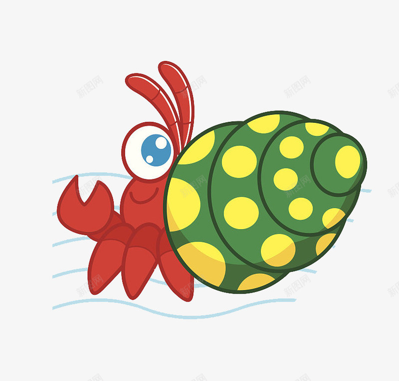 卡通黄色斑点蟹png免抠素材_新图网 https://ixintu.com 卡通 可爱 寄居蟹 手绘 螃蟹 蟹