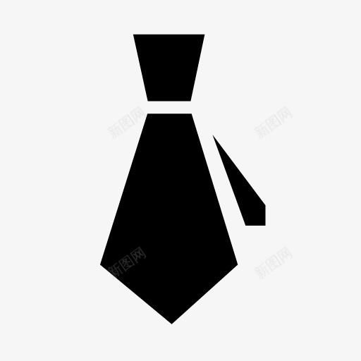 手绘黑色领带图标png_新图网 https://ixintu.com 图标 领带 黑色