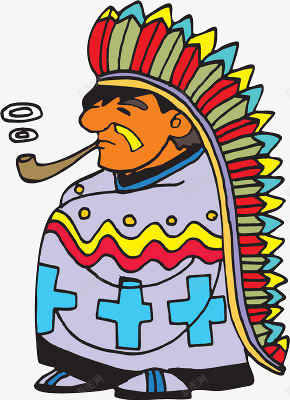 吸烟土著人png免抠素材_新图网 https://ixintu.com 华丽装扮土著人 卡通土著人 土著人 大鼻子土著人 手绘土著人 抽烟的土著人