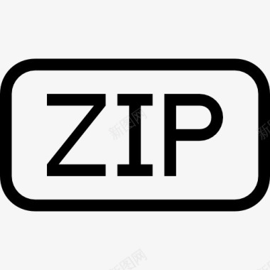 zip文件的圆角矩形界面符号图标图标