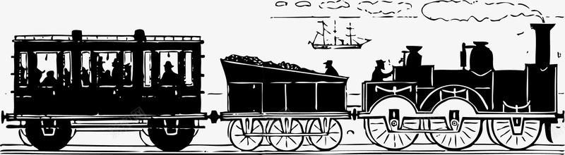 火车png免抠素材_新图网 https://ixintu.com 代步工具 免费矢量下载 复古 手绘 火车 车辆