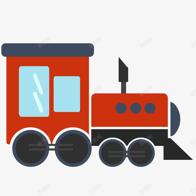 红色扁平化火车元素矢量图图标eps_新图网 https://ixintu.com 卡通图标 圆角 扁平化 火车 玻璃 红色 蓝色 质感 矢量图
