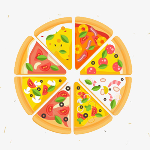 被切分开的披萨psd免抠素材_新图网 https://ixintu.com 快餐 披萨 美食 食物