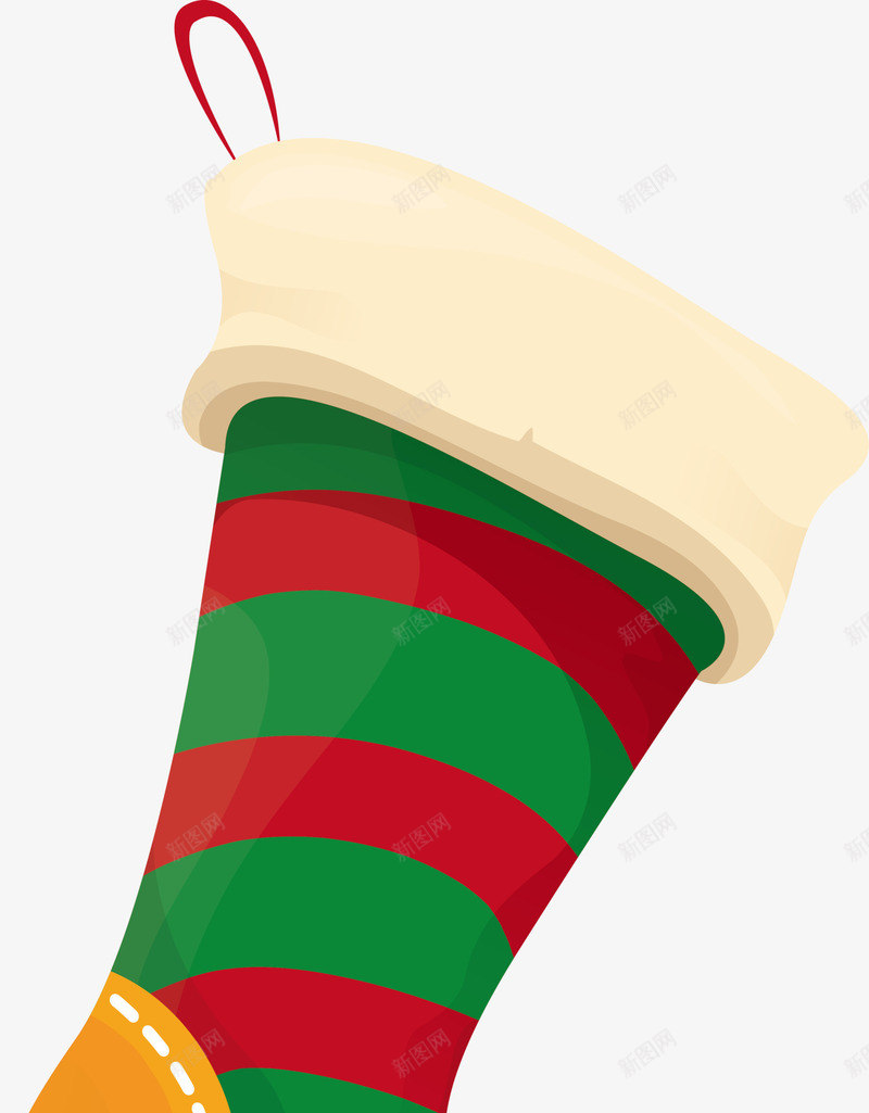 绿色花纹袜子png免抠素材_新图网 https://ixintu.com 圣诞节 圣诞袜 清新袜子 简约袜子 绿色花纹 节日袜子 装饰图案