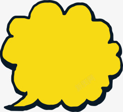 黄色花边对话气泡素材