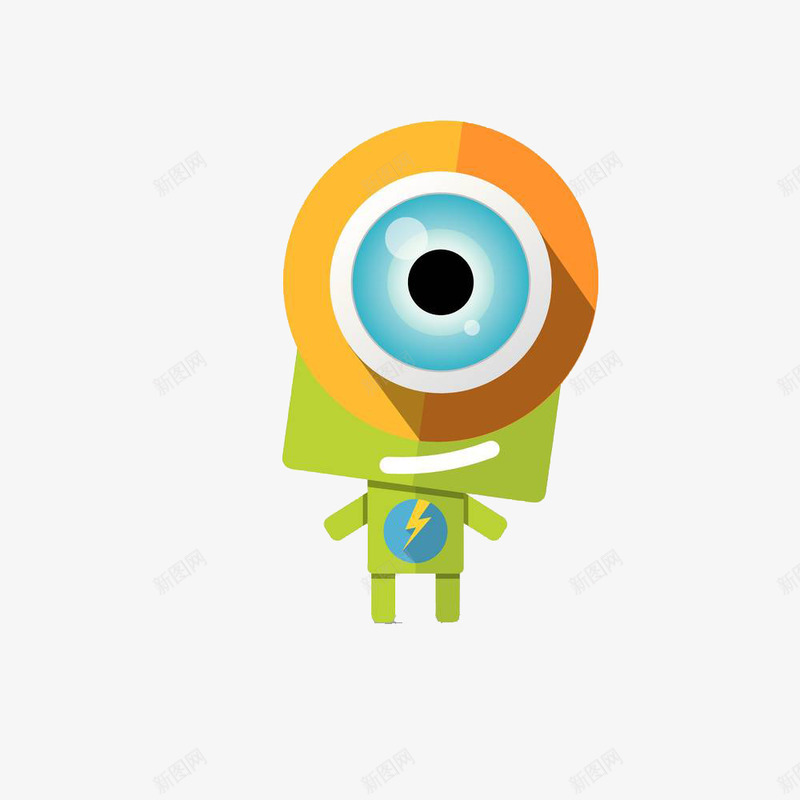 大头绿色机器人png免抠素材_新图网 https://ixintu.com 大头 大眼睛 实用 智能 机器人 独眼 科技 遥控 黄色