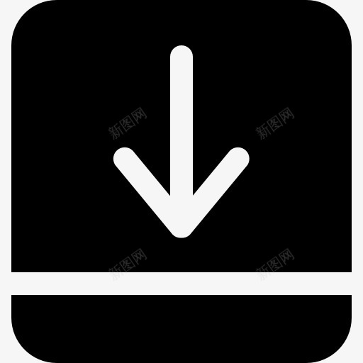 向下箭头的黑色方形按钮图标png_新图网 https://ixintu.com 下来 下载 大杯固体 按钮 接口 箭头 象征 黑色