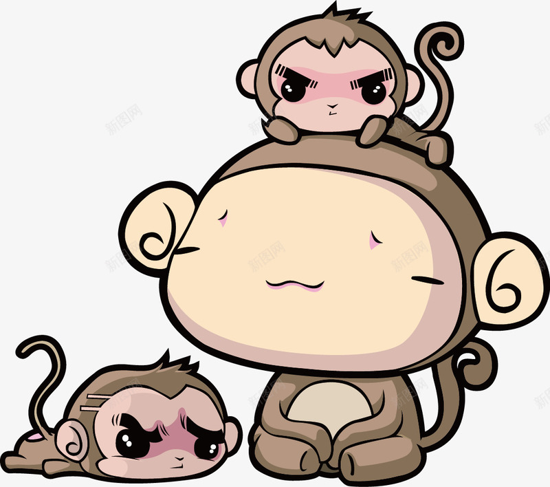 可爱小猴子png免抠素材_新图网 https://ixintu.com 猴子