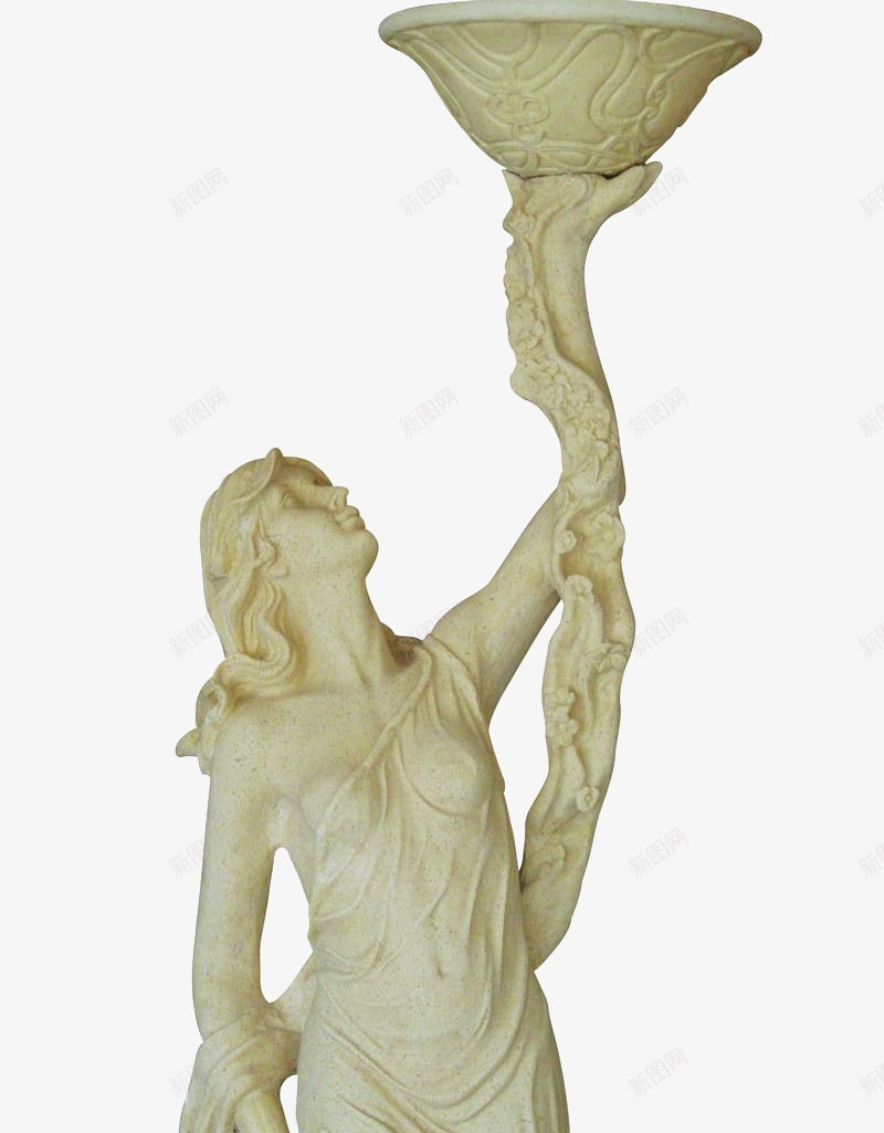 托着花盆的女人雕塑png免抠素材_新图网 https://ixintu.com 女人 托着 花盆 雕塑