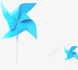 蓝色玩具纸风车素材