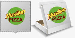 手绘披萨盒包装素材