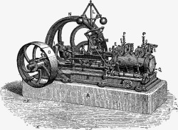 工业时代手绘工业时代机器矢量图高清图片