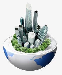 半个世界地球上的城市高清图片