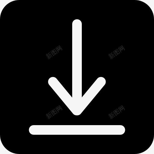 黑方块界面按钮符号图标png_新图网 https://ixintu.com 下载 向下箭头 大杯固体 按钮 接口 方形 箭 象征 黑色