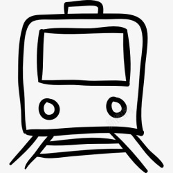 火车手绘轮廓图标图标