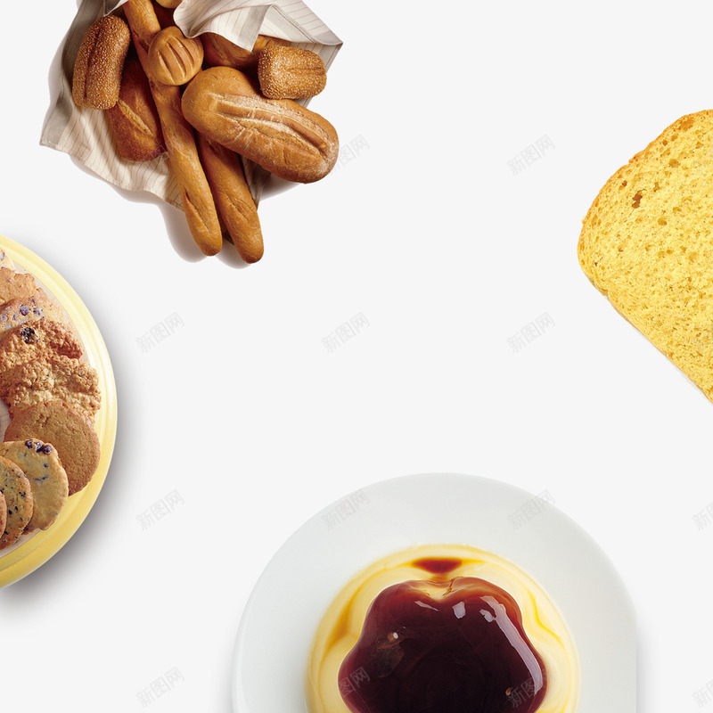 灰色美食食物png免抠素材_新图网 https://ixintu.com 光泽 果酱 灰色 盘子 纹理 美食 面包片 食物