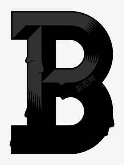黑色英文字体B素材