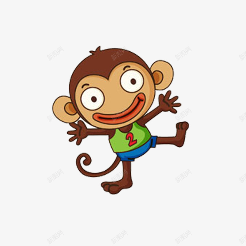 跳跃的卡通小猴子png免抠素材_新图网 https://ixintu.com 卡通 小动物 小猴子 水彩 简笔画
