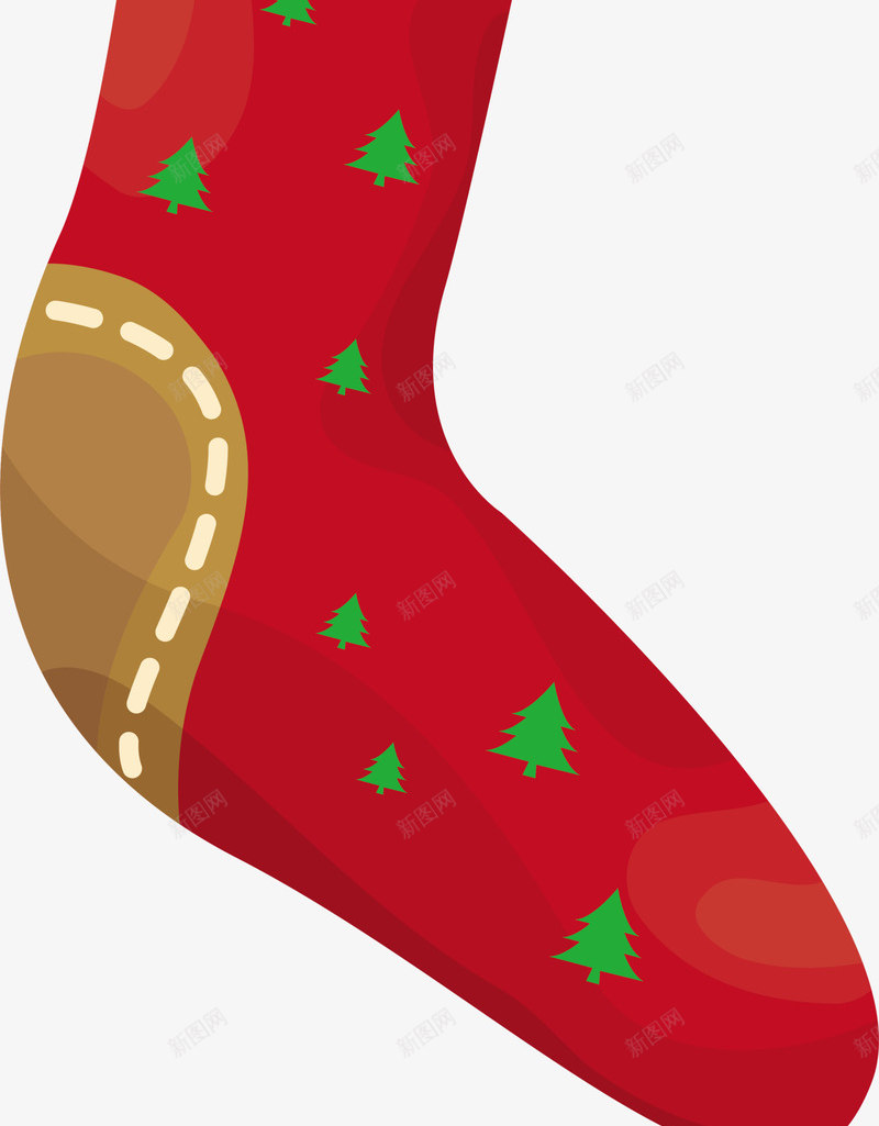 绿色圣诞树袜子png免抠素材_新图网 https://ixintu.com 卡通袜子 圣诞树 圣诞袜 清新袜子 绿色袜子 装饰图案