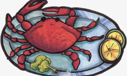 烹饪图手绘烹饪螃蟹图高清图片