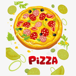 水果披萨矢量图素材