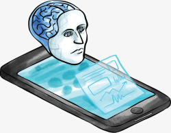 手机端人工智能大脑矢量图素材