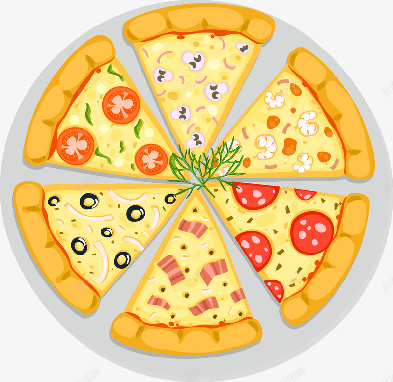 自制拼盘披萨饼png免抠素材_新图网 https://ixintu.com 披萨饼 矢量素材 自制披萨 芝士披萨