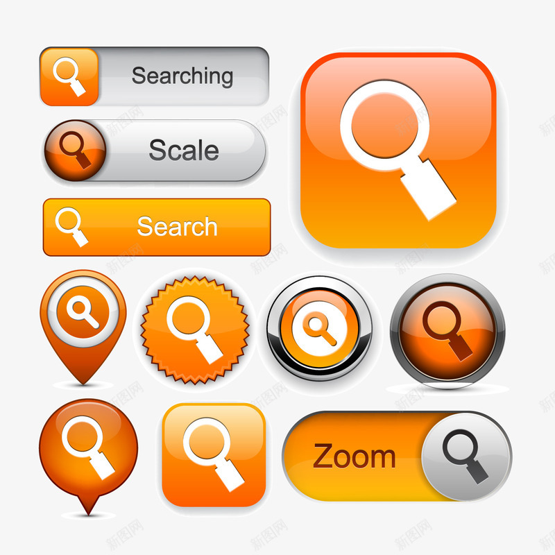网页png免抠素材_新图网 https://ixintu.com 搜索按键 矢量素材 网页设计素材