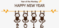 猴子新年快乐猴年2016素材