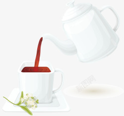锡兰红茶洁白的下午茶茶具矢量图高清图片