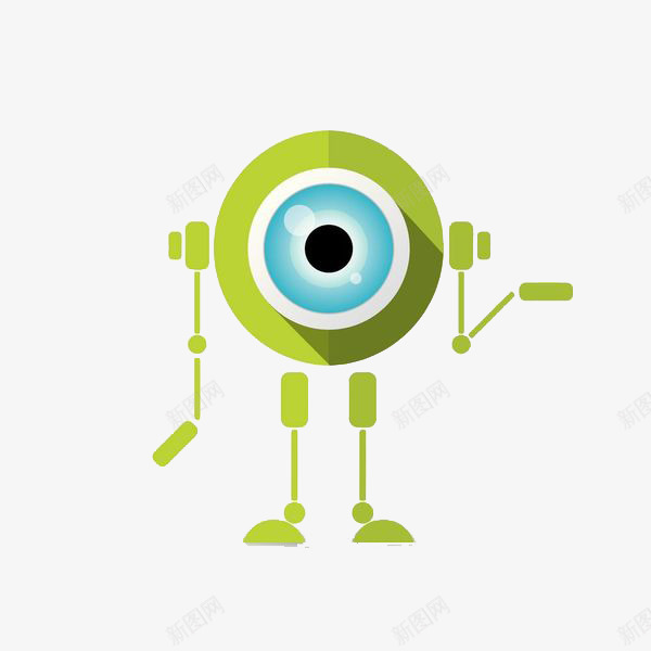 绿色智能机器人png免抠素材_新图网 https://ixintu.com 人工智能 大眼睛 机器人 独眼 科技 自动化 遥控